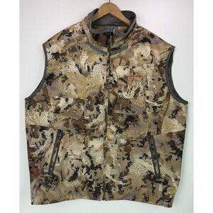 Sitka Dakota Water-Resistant Camo Vest Gore-Tex Windstopper Fleece Lining Sz XXL